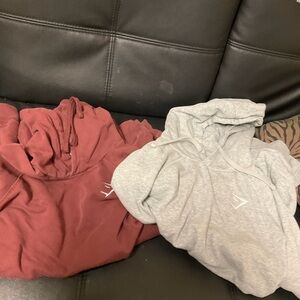 Gymshark Maroon and Gray Hoodies